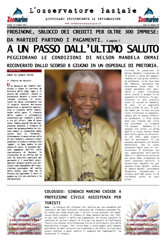 L'osservatore d'Italia edizione del 24 Giugno 2013